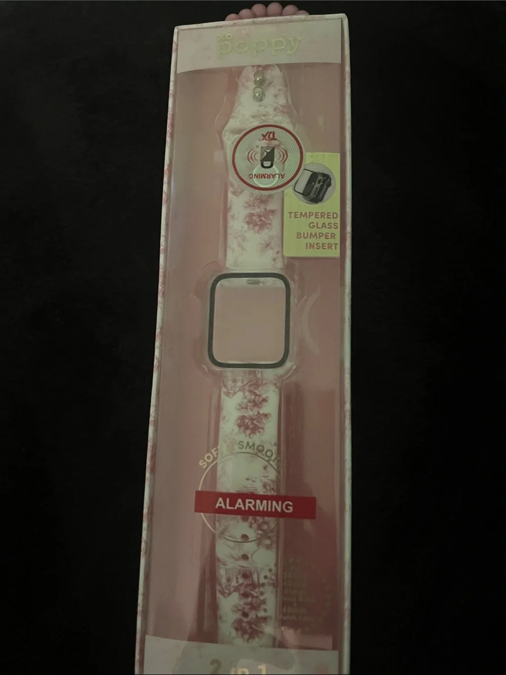 Pink Floral 2-in-1 Watch Band & Tempered Glass Bumper for Apple Watch